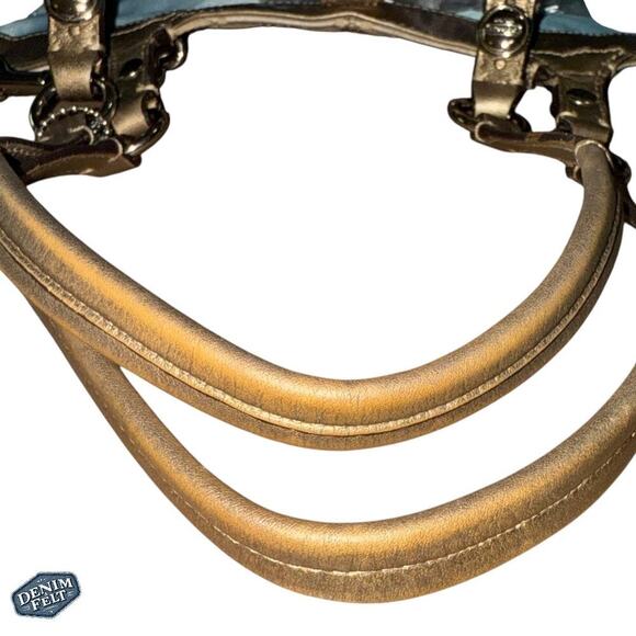 Coach Champagne/Tan Monogram Canvas Shoulder Bag/Purse - Picture 7 of 12